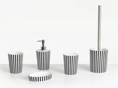 5-Piece Bathroom Accessories Set LIRCAY Black/ White
