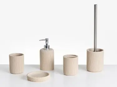 5-Piece Bathroom Accessories Set CAMANA Light Beige