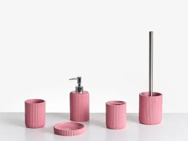 5-Piece Bathroom Accessories Set CAMANA Pink