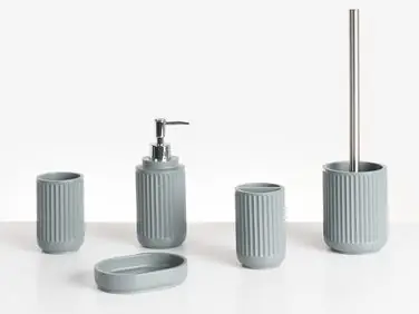 5-Piece Bathroom Accessories Set HUARMEY Light Grey