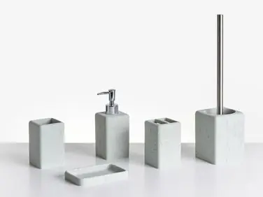 5-Piece Bathroom Accessories Set VILCANOTA Grey Concrete Effect