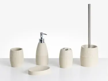 5-Piece Bathroom Accessories Set YARAPA Light Beige