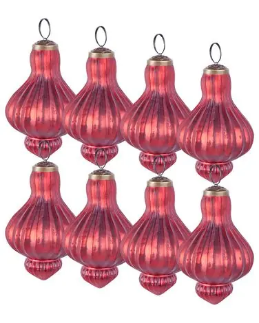 Conjunto de 8 bolas de Navidad BRILLANT Vidrio Rojo