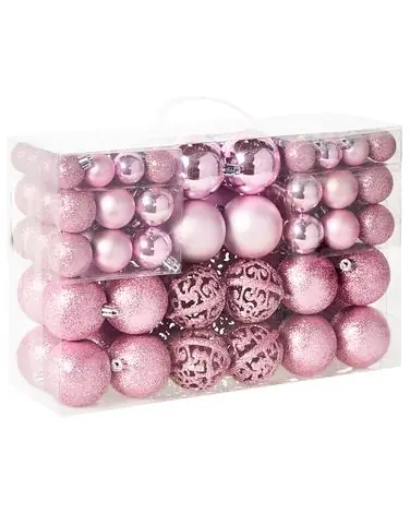 Conjunto de 100 bolas de Navidad VANERN Rosa