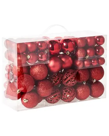 Conjunto de 100 bolas de Navidad VANERN Rojo