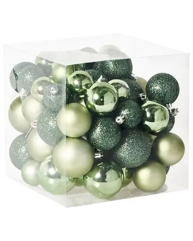 Conjunto de 60 bolas de Navidad TYIN Verde