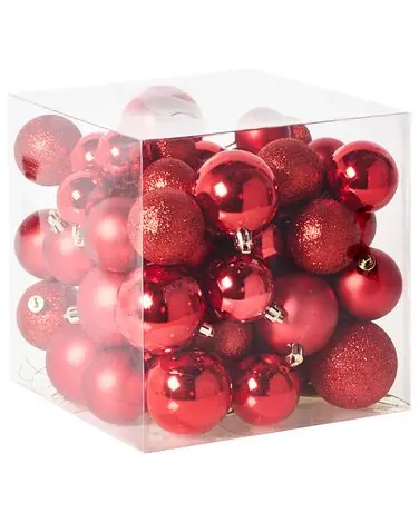 Conjunto de 60 bolas de Navidad TYIN Rojo