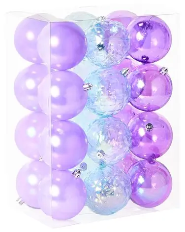 Set of 24 Baubles ASNEN Violet - Christmas
