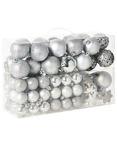 Set of 102 Baubles BANDAK Silver - Christmas