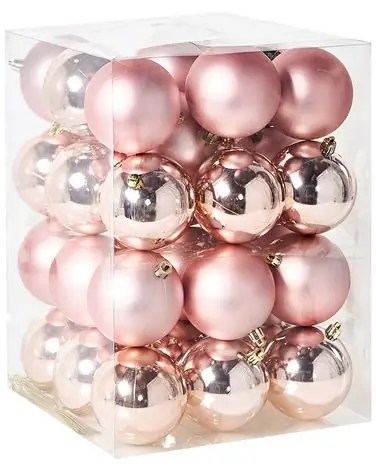 Conjunto de 36 bolas de Navidad BYGDIN Rosa