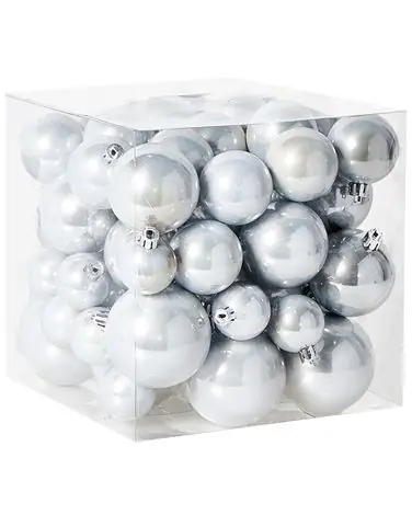 Set of 60 Baubles TINNSJA Silver - Christmas