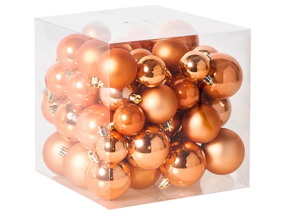 Conjunto de 60 bolas de Navidad LOVATNET Cobrizo