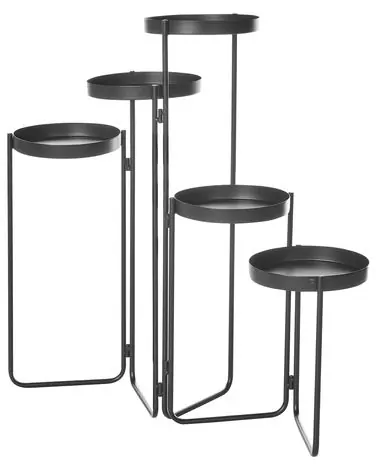 Soporte para macetas NANTEN 87 cm Negro Metal - Jardín y balcón