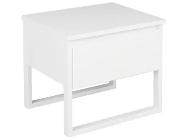 1 Drawer Bedside Table GIULIA Pine Wood White - Bedroom