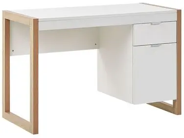 Home Office Desk JOHNSON Brown/ White 112 cm 50 cm with Storage