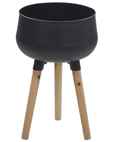 Elevated Plant Pot AGROS 30 cm Black Metal - Garden & Balcony
