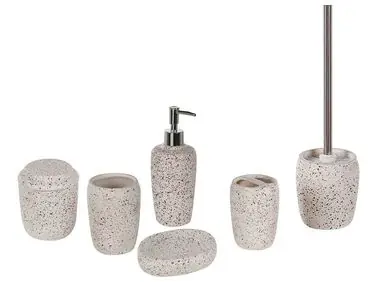 6-Piece Bathroom Accessories Set PALMILLA Ceramic Off-White