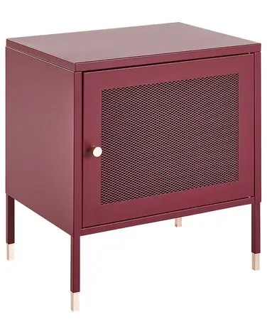 Mesita de noche OSSETT Metal Rojo oscuro - Dormitorio