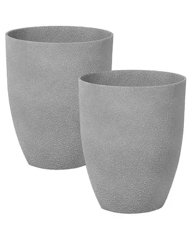 Conjunto de 2 macetas CROTON 35 cm Gris - Jardín y balcón