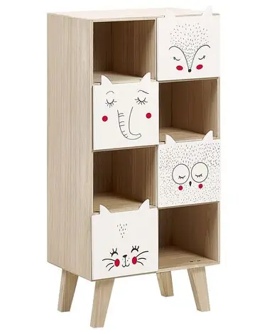 4 Tier Bookcase RUPERT 79 cm Light Brown - Living Room