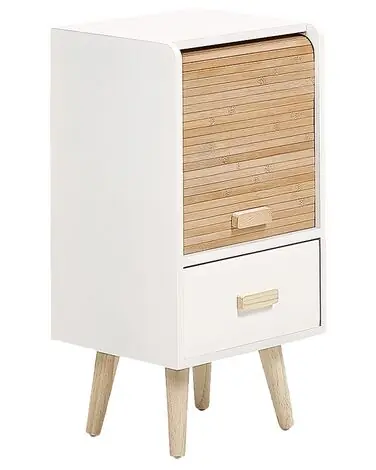 1 Drawer Bedside Table NESIKA White - Bedroom
