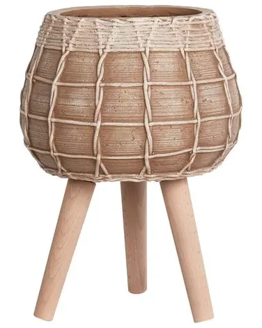 Elevated Plant Pot DARMERA 30 cm Light Brown - Garden & Balcony