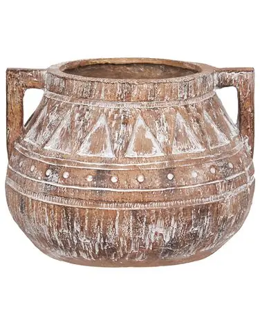 Plant Pot VARIEGATUM 27 cm Brown - Garden & Balcony