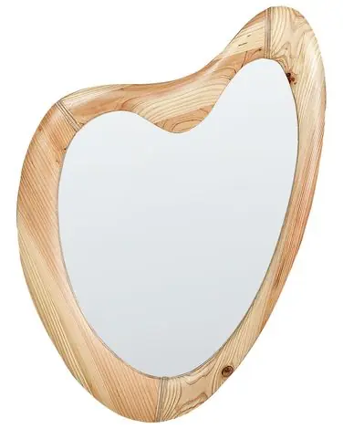 Wall Mirror NEURE 90 cm 77 cm Fir Wood Natural - Home Accessories