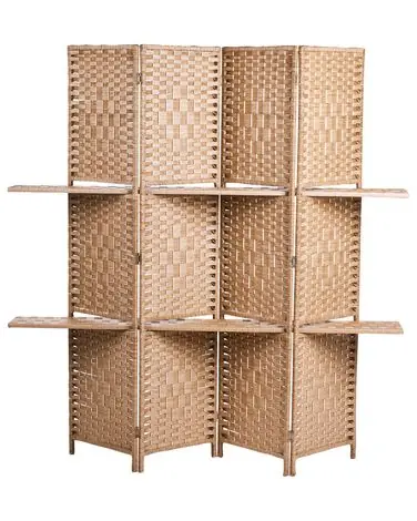 Separador de ambientes de 4 paneles TRAFOI Marrón 158 cm 170 cm - Accesorios decorativos