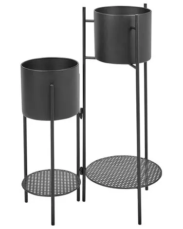 Soporte para macetas ULMUS Metal 58 cm Negro - Accesorios decorativos