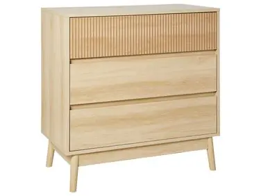 3 Drawer Chest WALES Light Brown - Living Room