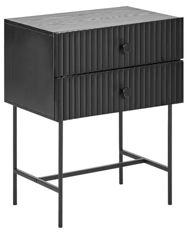 2 Drawer Bedside Table COVENTRY Black - Bedroom