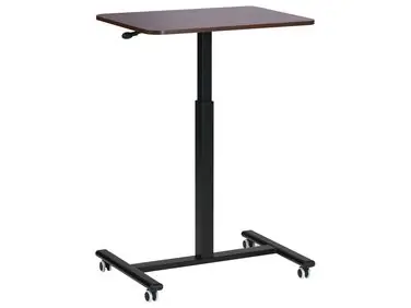 Escritorio de altura regulable manual para portátil ACADEMIA Marrón oscuro 65 cm 48 cm con ruedas - Oficina
