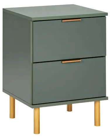 2 Drawer Bedside Table WALPOLE Green - Bedroom