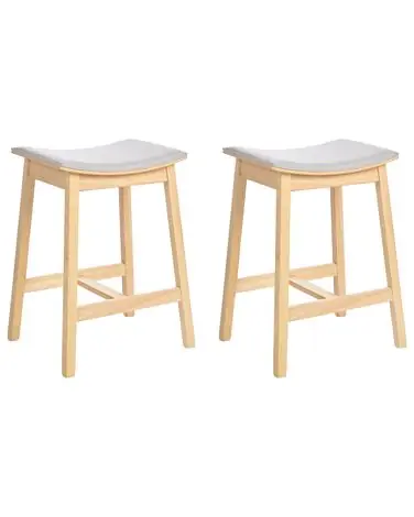 Conjunto de 2 sillas de bar DIXON Madera Marrón claro/Gris - Comedor