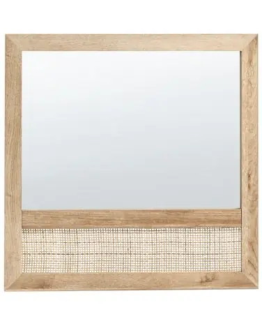 Wall Mirror ROSELL 60 cm 60 cm Light Brown - Home Accessories