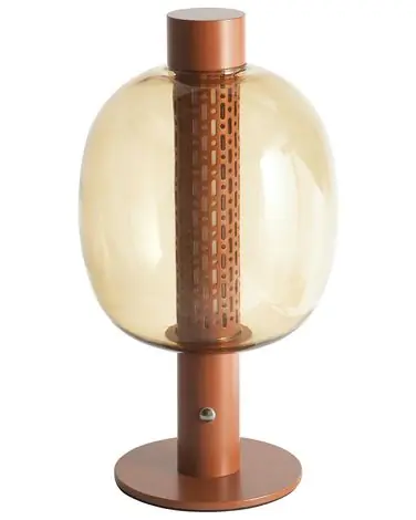 Wireless LED Table Lamp PULANGI with Dimmer Metal Brown - Home Accessories