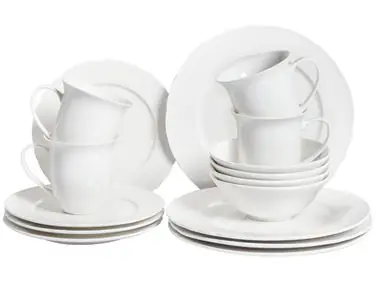 Vajilla de 16 piezas ELDERBERRY Porcelana Blanco - Accesorios decorativos