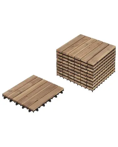 Suelo de exterior ACCETTURA Madera de acacia certificada Natural - Jardín y balcón