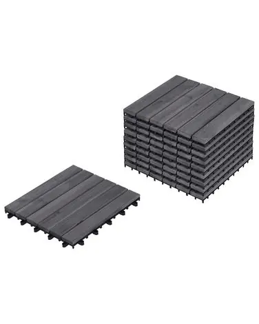Suelo de exterior ACCETTURA Madera de acacia certificada Gris - Jardín y balcón