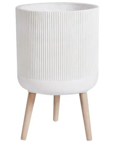 Elevated Plant Pot MACLURA 35 cm Light Beige - Garden & Balcony