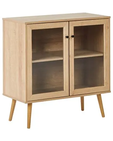 Aparador vitrina ALBANY 80 cm Marrón claro - Sala de estar