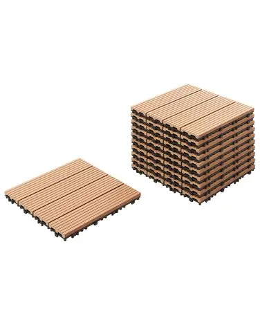 Suelo de exterior ATELETA Compuesto de madera y plástico (WPC) Marrón claro - Jardín y balcón