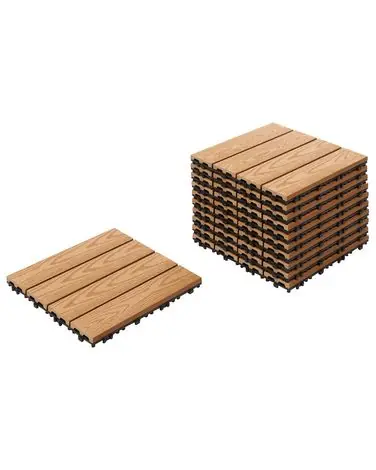 Suelo de exterior ATESSA Compuesto de madera y plástico (WPC) Marrón claro - Jardín y balcón