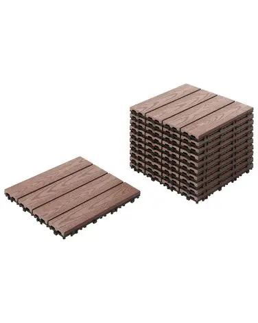 Suelo de exterior ATESSA Compuesto de madera y plástico (WPC) Marrón - Jardín y balcón