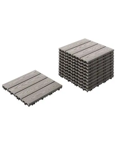 Suelo de exterior ATESSA Compuesto de madera y plástico (WPC) Gris - Jardín y balcón