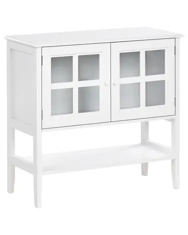 Aparador vitrina con estante INLET 80 cm Blanco - Sala de estar