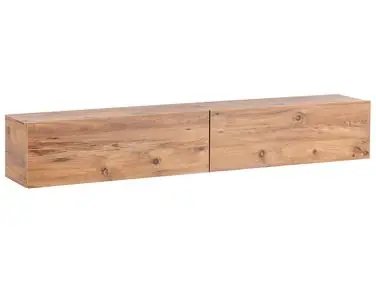Wall Mounted TV Stand GLADSTONE Brown - Living Room