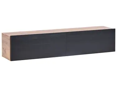 Wall Mounted TV Stand GLADSTONE Brown/ Black - Living Room