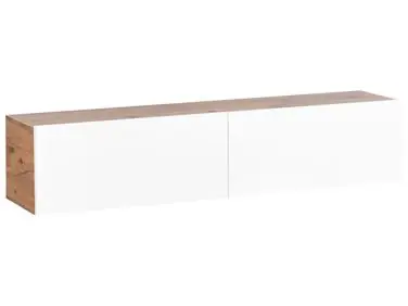 Wall Mounted TV Stand GLADSTONE Brown/ White - Living Room